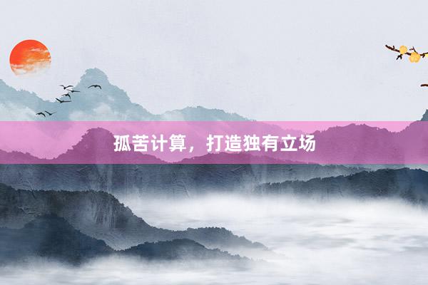 孤苦计算，打造独有立场